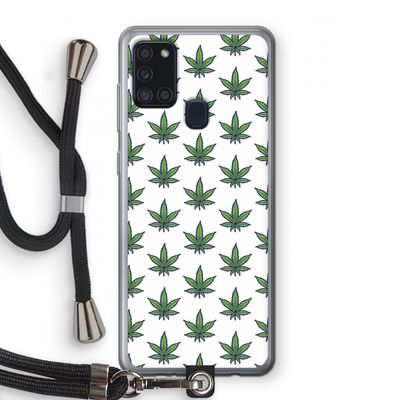 Weed: Samsung Galaxy A21s Transparant Hoesje met koord