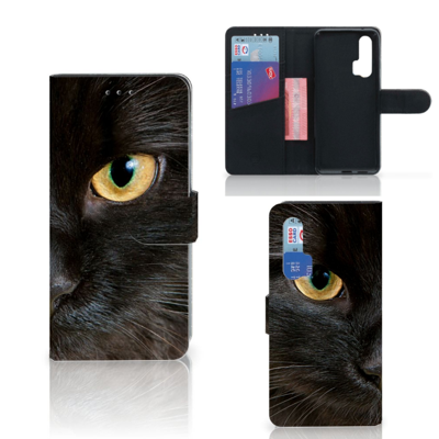 Honor 20 Pro | Telefoonhoesje | Met pasjeshouder | Zwarte Kat