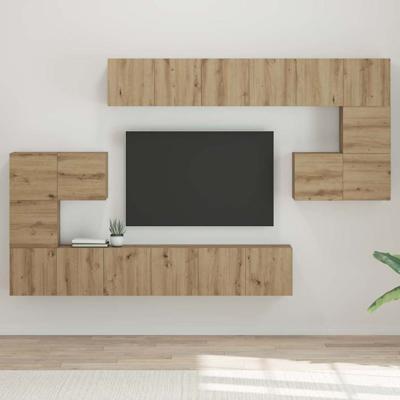 Tv-meubelset 10 pcs artisanaal eikenkleurig 180 x 30 x 90.5 cm