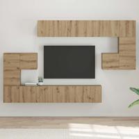 Tv-meubelset 10 pcs artisanaal eikenkleurig 180 x 30 x 90.5 cm