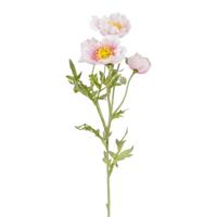 Kunstbloem Klaproos Poppy - H62 cm - roze - kunststof - stelen kunstbloemen - boeket - bloemetjes