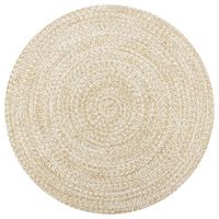 vidaXL Vloerkleed handgemaakt 120 cm jute wit en naturel