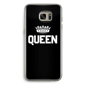 Queen zwart: Samsung Galaxy S7 Edge Transparant Hoesje