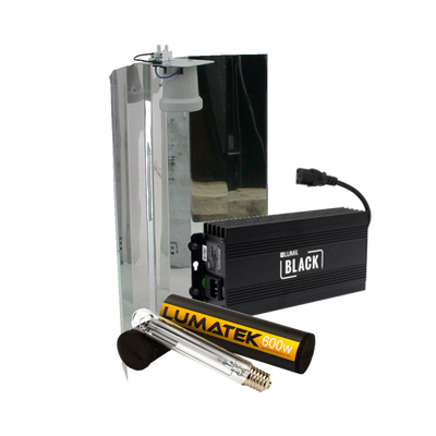 Lumatek Lumii Black + Spiegelkap + Lumatek Dual Spectrum 600 Watt