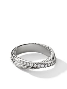 David Yurman bague en argent sterling Crossover sertie de diamants