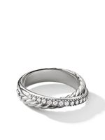 David Yurman bague en argent sterling Crossover sertie de diamants - thumbnail