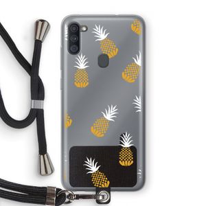 Ananasjes: Samsung Galaxy A11 Transparant Hoesje met koord