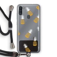 Ananasjes: Samsung Galaxy A11 Transparant Hoesje met koord Ananasjes: Samsung Galaxy A11 Transparant Hoesje met koord