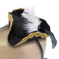 Rubies Carnaval verkleed mini hoedje voor een Piraat - zwart - diadeem - dames   -