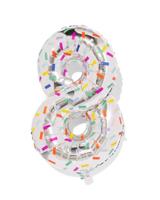 HEMA Folieballon cijfer 8 60cm confetti (olijf)