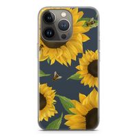 Sunflower and bees: iPhone 13 Pro Transparant Hoesje