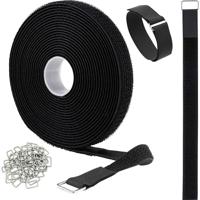 Quadrios 25CA576 Klittenband Om te bundelen Haak- en lusdeel (l x b) 10 m x 20 mm Zwart 10 m