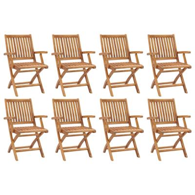Tuinstoelen 8 st inklapbaar massief teakhout