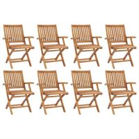 Tuinstoelen 8 st inklapbaar massief teakhout