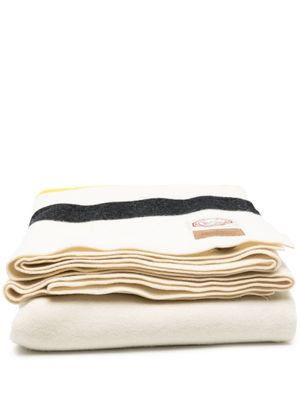 Pendleton couverture en maille à patch logo - Blanc