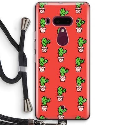 Mini cactus: HTC U12+ Transparant Hoesje met koord