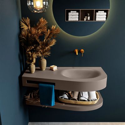 MONDIAZ RIVA 100cm Wastafel met planchet kleur Smoke. Wastafel DULCET rechts 0 kraangaten kleur Smoke. MONDIAZ RIVA 100cm Wastafel met planchet kleur Smoke. Wastafel DULCET rechts 0 kraangaten kleur Smoke.