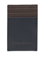 Giorgio Armani porte-cartes en cuir à logo imprimé - Bleu