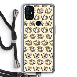 Slapende poes: OnePlus Nord N10 5G Transparant Hoesje met koord