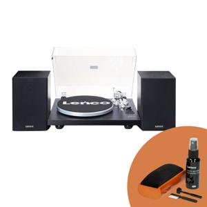 Platenspeler met ingebouwde versterker en Bluetooth® plus 2 externe speakers Lenco Zwart