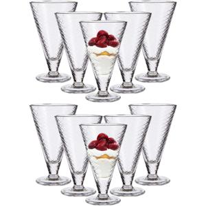 IJcoupes/ijs/dessert serveer schaaltjes - op voet - set 12x stuks - glas - 340 ml