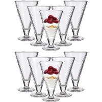 IJcoupes/ijs/dessert serveer schaaltjes - op voet - set 12x stuks - glas - 340 ml