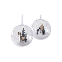 2x stuks transparante Diy open kerstballen 8 cm