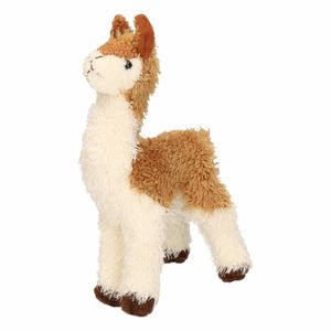 Pluche knuffel lama bruin/wit klein18 cm