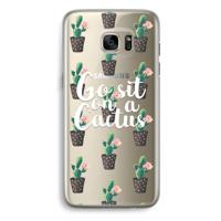 Cactus quote: Samsung Galaxy S7 Edge Transparant Hoesje - thumbnail