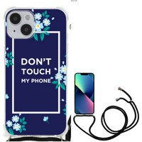 iPhone 14 Anti Shock Case Flowers Blue DTMP - thumbnail