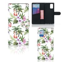 Samsung Galaxy A02s | M02s | Telefoonhoesje | Met pasjeshouder | Flamingo Palms
