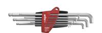 Wiha Stiftsleutelset | in ProStar houder | Zeskantkogelkop met kort been | 10-delig | mat verchroomd - 35480 - 35480