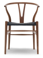 Carl Hansen & Søn CH24 Wishbone Stoel - Geolied walnoothout met zwarte zitting