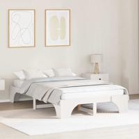 Bedframe Wit 140 x 190 cm Massief grenenhout