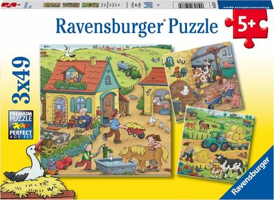 Ravensburger puzzel boerderij 3x49 stukjes