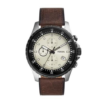 Fossil Dillinger chronograaf bruin lederen horloge FS5674