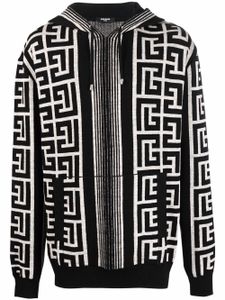 Balmain hoodie à motif monogrammé - Noir