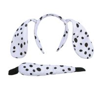 Verkleed set dalmatier - oortjes/staart - wit/zwart - voor kinderen - thumbnail
