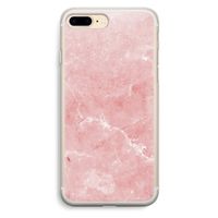 Roze marmer: iPhone 7 Plus Transparant Hoesje
