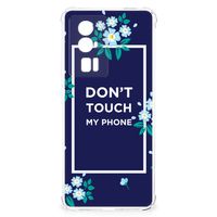 Xiaomi Poco F5 Pro Anti Shock Case Flowers Blue DTMP - thumbnail