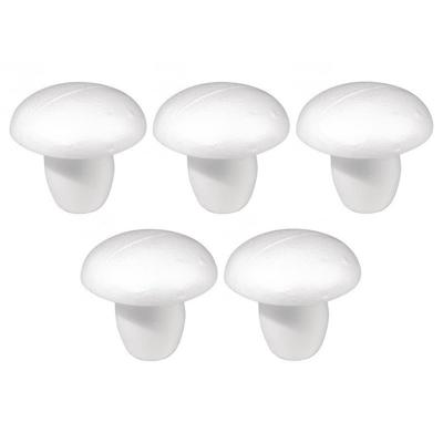 Rayher hobby DIY piepschuim paddestoel - 5x - 13 cm - wit - Knutselen - materialen