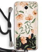 Peachy flowers: Xiaomi Redmi 5 Transparant Hoesje met koord