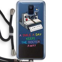 Smile: Samsung Galaxy A6 (2018) Transparant Hoesje met koord