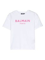 Balmain Kids t-shirt en coton à logo embossé - Blanc