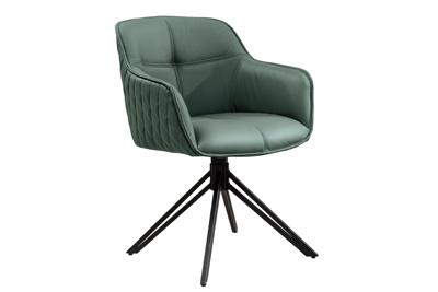 Draaistoel EUPHORIA draaibaar 180 graden met armleuningen leather groen - 45863