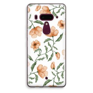 Peachy flowers: HTC U12+ Transparant Hoesje