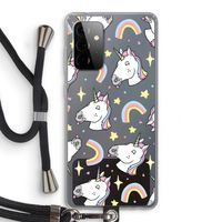Rainbow Unicorn: Samsung Galaxy A72 5G Transparant Hoesje met koord
