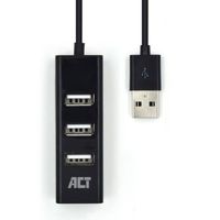 ACT AC6205 interface hub USB 2.0 480 Mbit/s Zwart - thumbnail