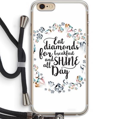 Diamonds: iPhone 6 PLUS / 6S PLUS Transparant Hoesje met koord