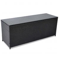 Tuinbox 150x50x60 cm poly rattan zwart - thumbnail